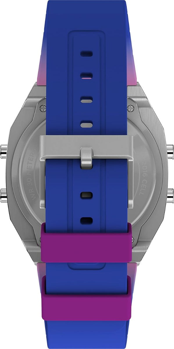 Timex Unisex Digital Watch with Blue and Purple Strap TW2V74600