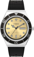 Timex Mens Automatic Watch with Gold Dial and Rubber Strap TW2W47600