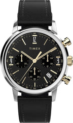 Timex Marlin Mens Chronograph Watch with Black Dial and Black Strap TW2W51500UK