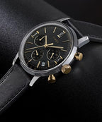 Timex Marlin Mens Chronograph Watch with Black Dial and Black Strap TW2W51500UK