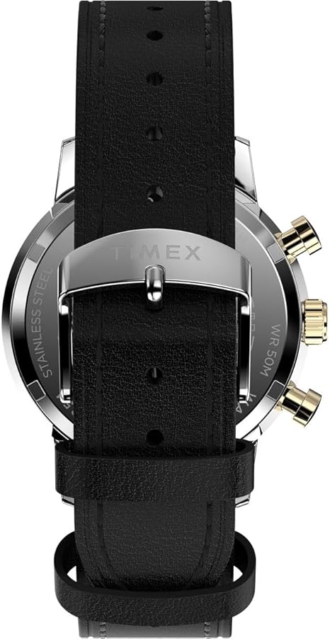 Timex Marlin Mens Chronograph Watch with Black Dial and Black Strap TW2W51500UK