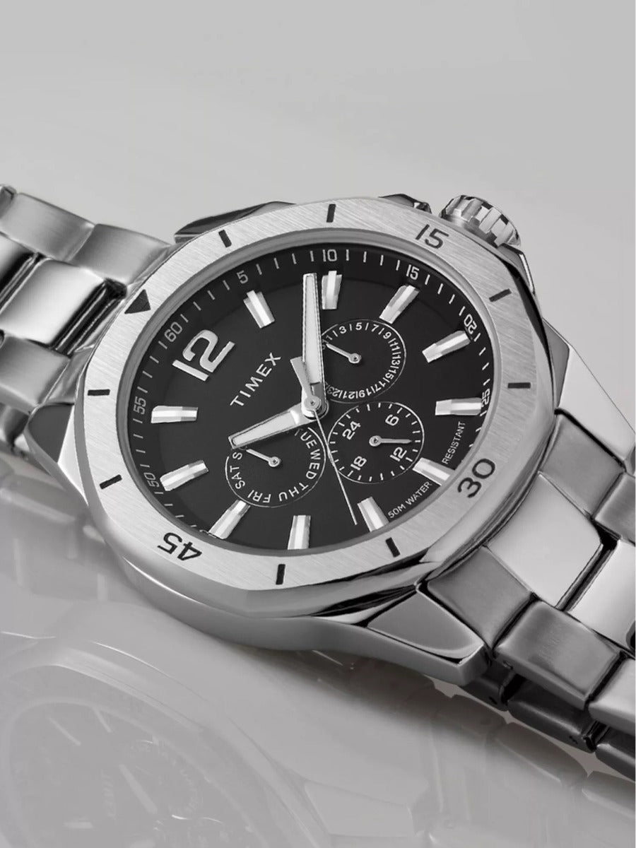 Timex Men's Watch with Black Dial and Stainless Steel Bracelet TW2W79900