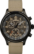 Timex Men's Chronograph Watch with Brown Dial and Beige Strap TW4B10200