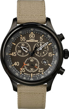 Timex Men's Chronograph Watch with Brown Dial and Beige Strap TW4B10200