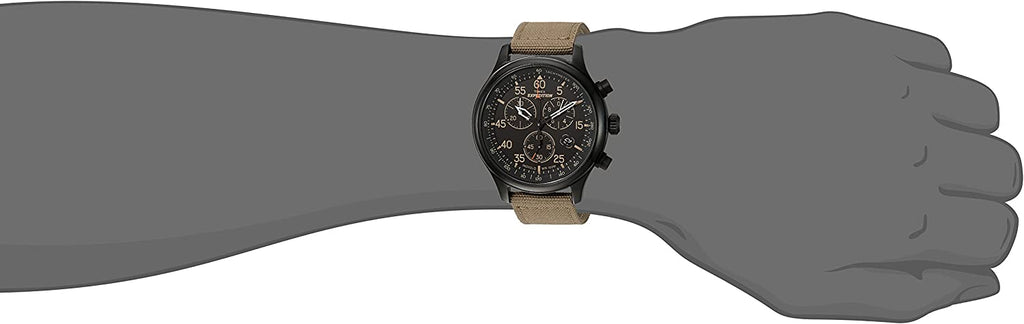 Timex Men's Chronograph Watch with Brown Dial and Beige Strap TW4B10200