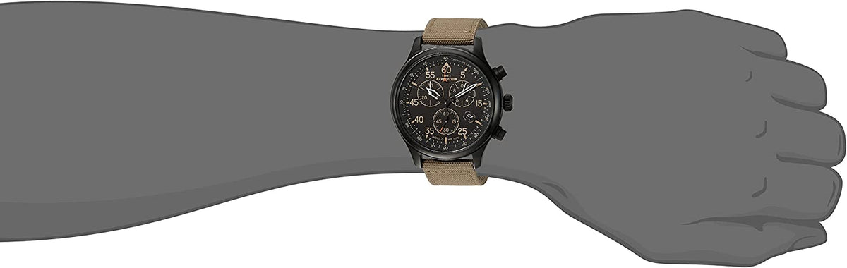 Timex Men's Chronograph Watch with Brown Dial and Beige Strap TW4B10200