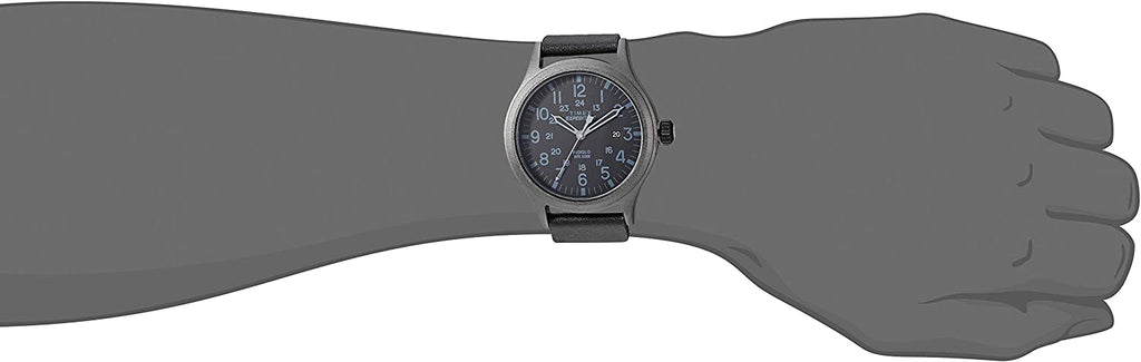 Timex Men's Expedition Scout Watch with Black Dial and Black Leather/Nylon Strap TW4B14200