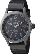 Timex Men's Expedition Scout Watch with Black Dial and Black Leather/Nylon Strap TW4B14200