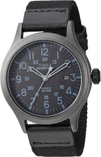 Timex Men's Expedition Scout Watch with Black Dial and Black Leather/Nylon Strap TW4B14200