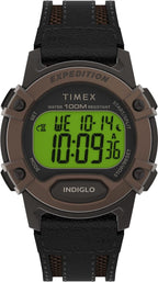 Timex Expedition Digital Watch with Black Leather Strap Watch TW4B24600