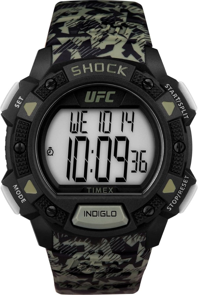 Timex Mens Digital Watch with Black Dial and Camo Strap TW4B27500