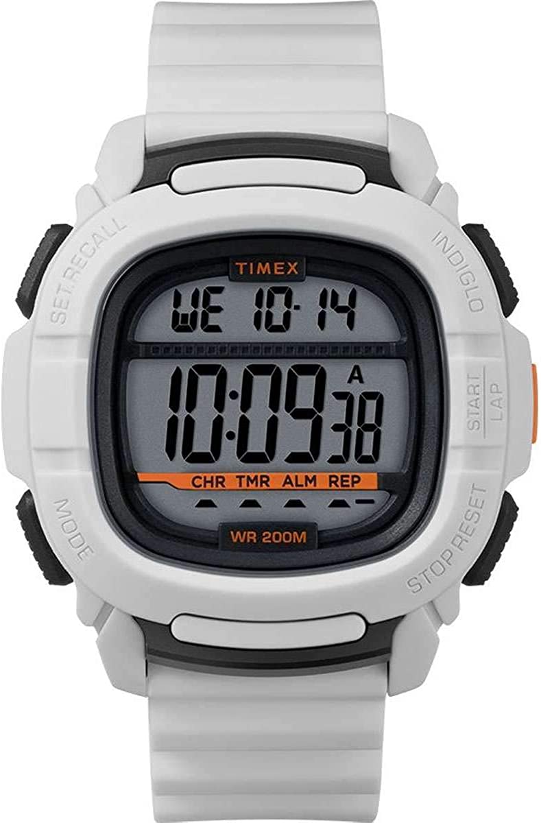 Timex Command Mens Digital Watch with Grey Positive Dial and White Silicone Strap TW5M26400