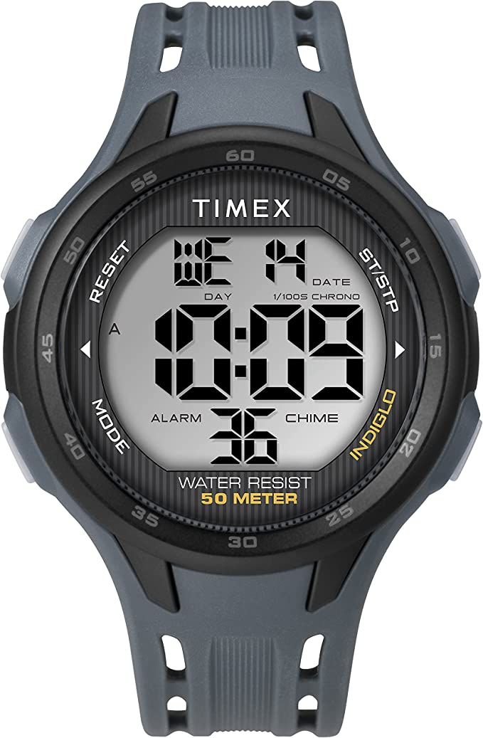 Cloc Sgronog Ddigidol i Ddynion Timex gyda Strap Resin Glas TW5M41500