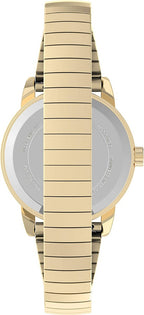 Timex Ladies Watch with Gold Plated Expanding Bracelet and Leather Strap TWG025300