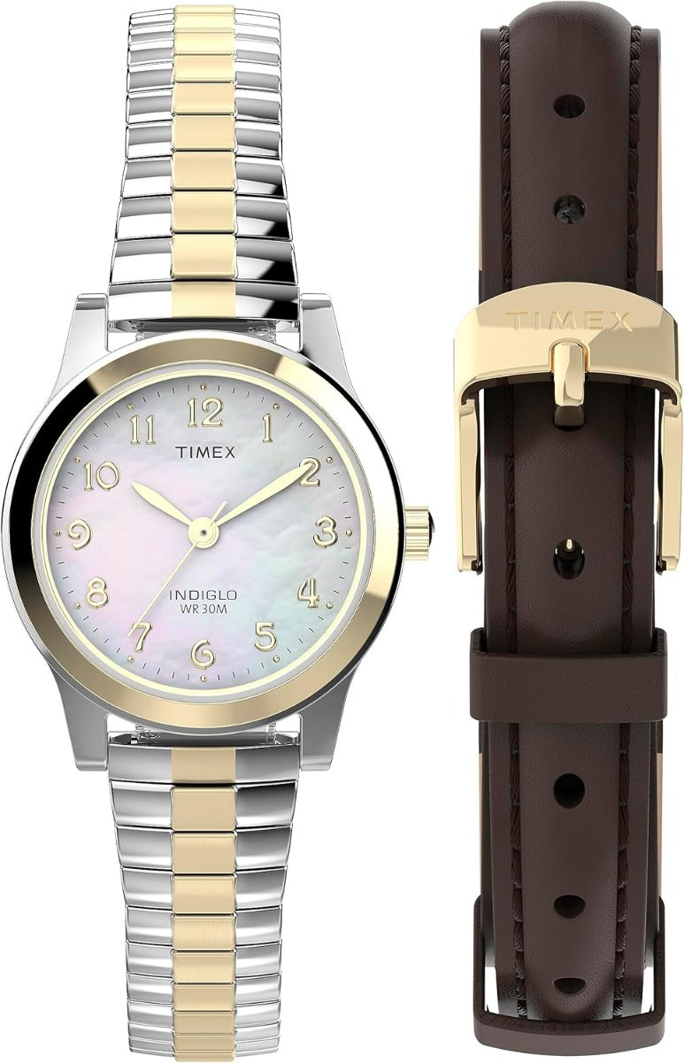 Set Gwylio Merched Timex Essex Ave gyda Deial Mam-Erlid TWG063400