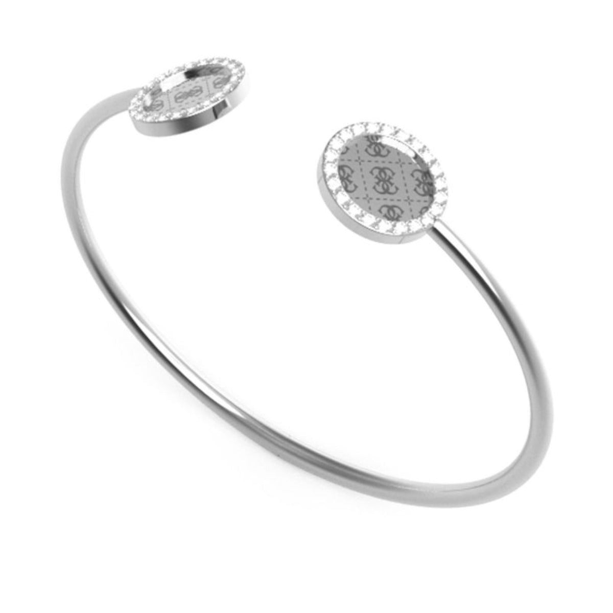 Bangle Bathodyn Crwn Set Cerrig Guess i Ferched UBB01165RHL
