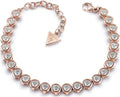 Guess Ladies Glitter Girl Rose Gold Plated Tennis Bracelet UBB28128