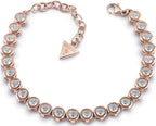 Guess Ladies Glitter Girl Rose Gold Plated Tennis Bracelet UBB28128