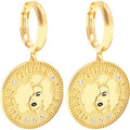 Guess Ladies Stone Set Coin Earrings UBE79156
