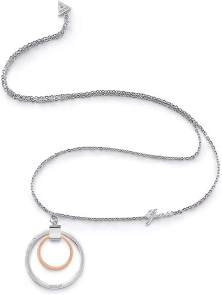 Guess Eternal Circles Ladies Two Tone Necklace UBN29033