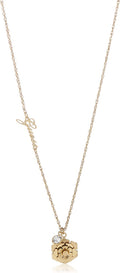 Guess Peony Flower Ladies Gold Plated Necklace UBN79159