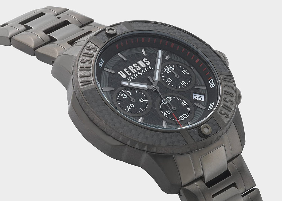 Versus by Versace Men's Watch with Black Dial and Grey Bracelet VSP380517