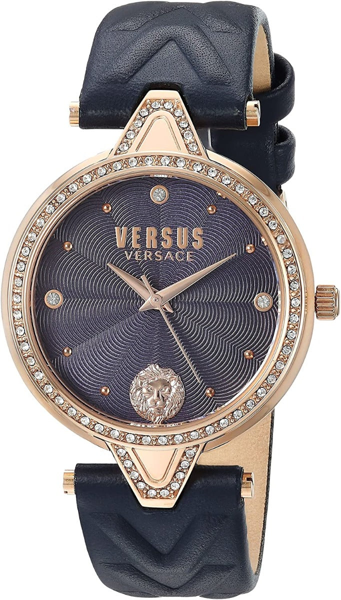 Cloc Menywod Versus by Versace gyda Deial Glas a Strap Glas VSPCI3417