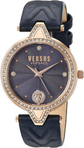 Cloc Menywod Versus by Versace gyda Deial Glas a Strap Glas VSPCI3417