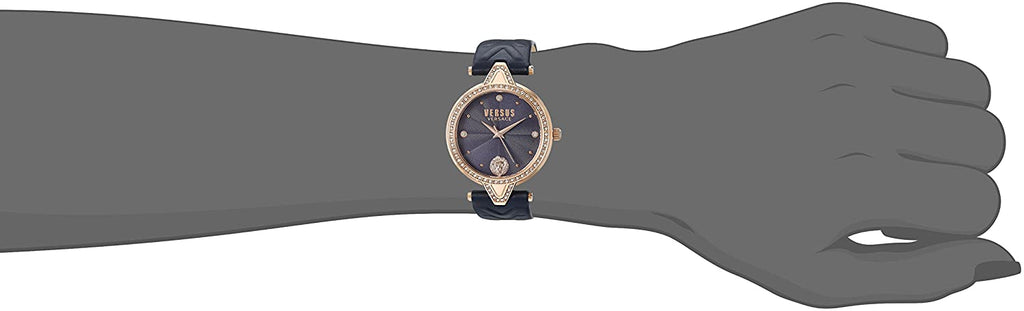 Cloc Menywod Versus by Versace gyda Deial Glas a Strap Glas VSPCI3417