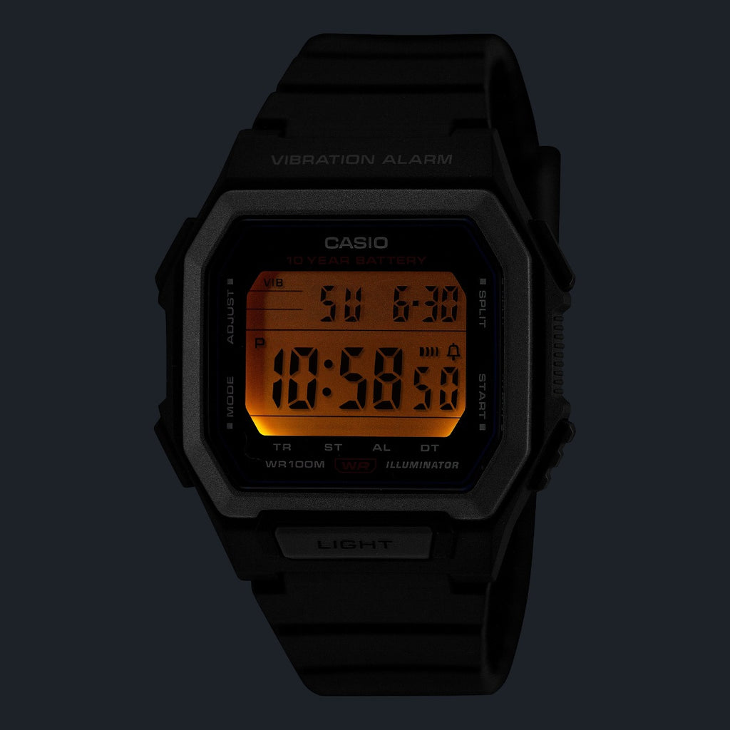 Casio Collection Mens Digital Watch with Green Strap W-738H-3AVEF