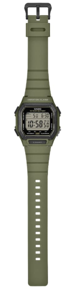 Casio Collection Mens Digital Watch with Green Strap W-738H-3AVEF