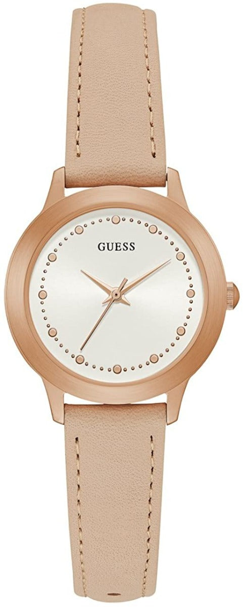Guess Chelsea Ladies Watch with Beige Strap and White Dial W0993L3