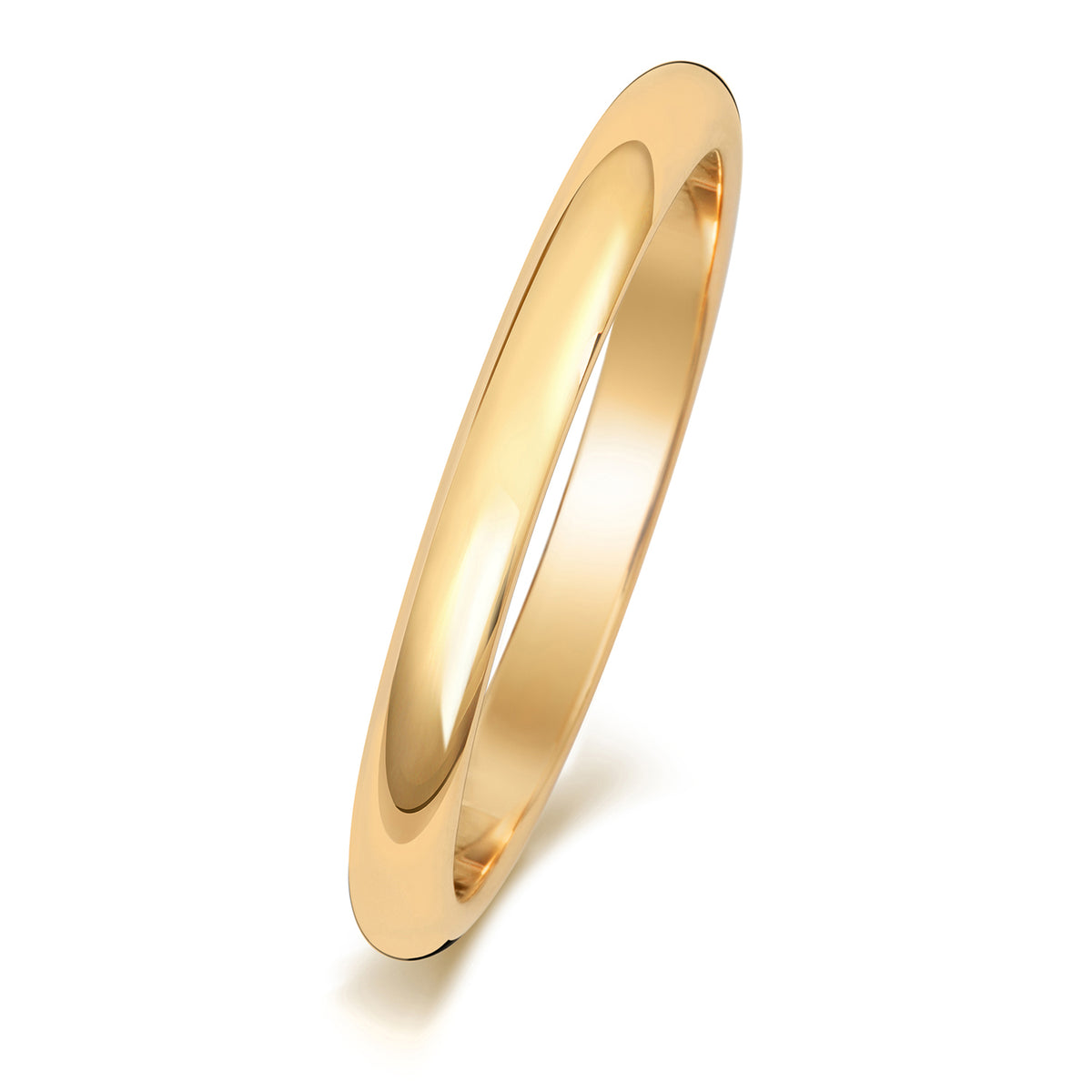 9ct Yellow Gold 2mm D Shape Wedding Band