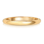 9ct Yellow Gold 2mm D Shape Wedding Band