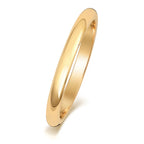 9ct Yellow Gold 2mm D Shape Wedding Band