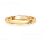 Modrwy Briodas Siâp D 2.5mm Aur Melyn 9ct