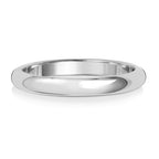 Fand Priodas Siâp D 2.5mm Aur Gwyn 9ct