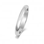 Fand Priodas Siâp D 2.5mm Aur Gwyn 9ct