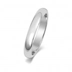 9ct White Gold 3mm D Shape Wedding Band