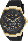 Guess Legacy Mens Watch with Black Dial and Black Resin Strap W1049G5