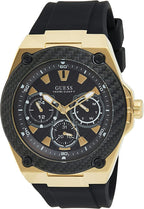 Guess Legacy Mens Watch with Black Dial and Black Resin Strap W1049G5