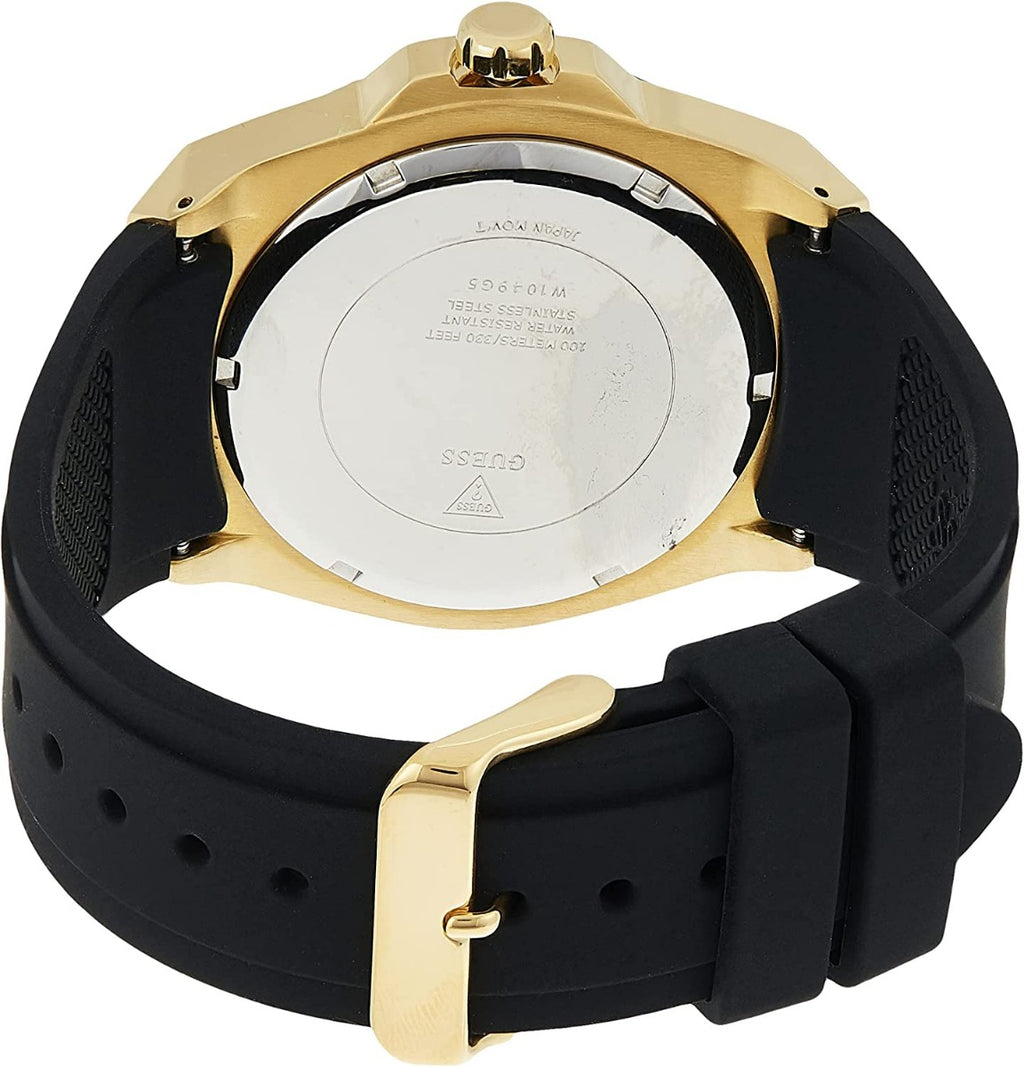 Guess Legacy Mens Watch with Black Dial and Black Resin Strap W1049G5
