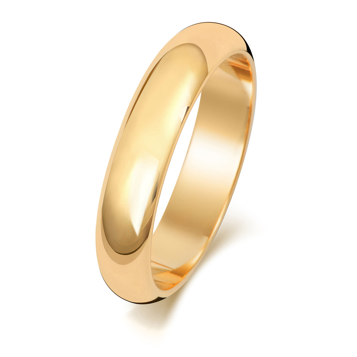 9ct Yellow Gold 4mm D Shape Wedding Band