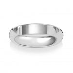 9ct White Gold 4mm D Shape Wedding Band