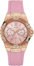 Gwylio Merched Guess Limelight gyda Strap Silicôn Pinc W1053L3