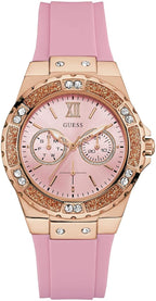 Gwylio Merched Guess Limelight gyda Strap Silicôn Pinc W1053L3