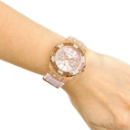 Gwylio Merched Guess Limelight gyda Strap Silicôn Pinc W1053L3