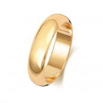 Band Priodas Siâp D 5mm Aur Melyn 9ct