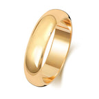 Band Priodas Siâp D 5mm Aur Melyn 9ct