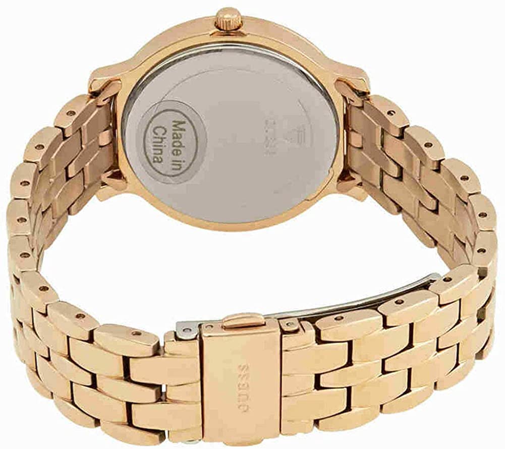 Guess Blush Ladies Watch with Rose Gold Bracelet and Silver Sunray Dial W1062L3